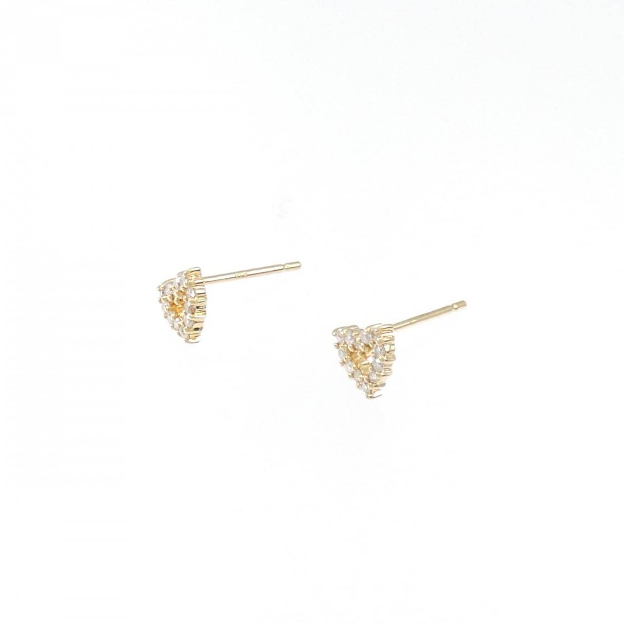 K18YG heart Diamond earrings 0.12CT
