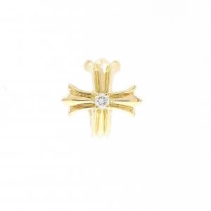 【新品】K18YG クロス ダイヤモンド ピアス 0.03CT 片耳