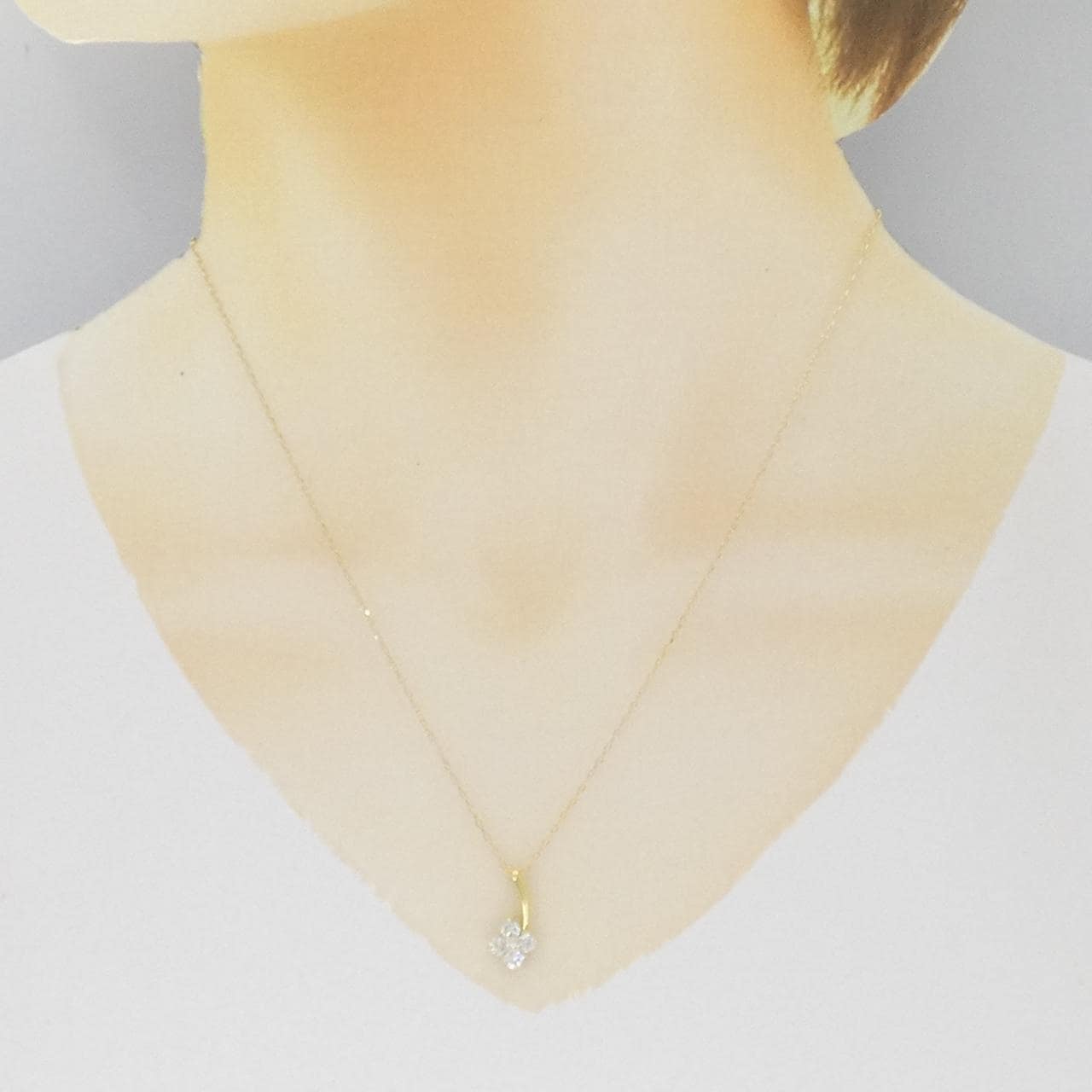K18YG フラワー ダイヤモンド ネックレス 0.50CT