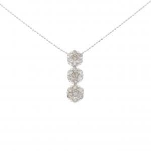 K14WG フラワー ダイヤモンド ネックレス 1.00CT
