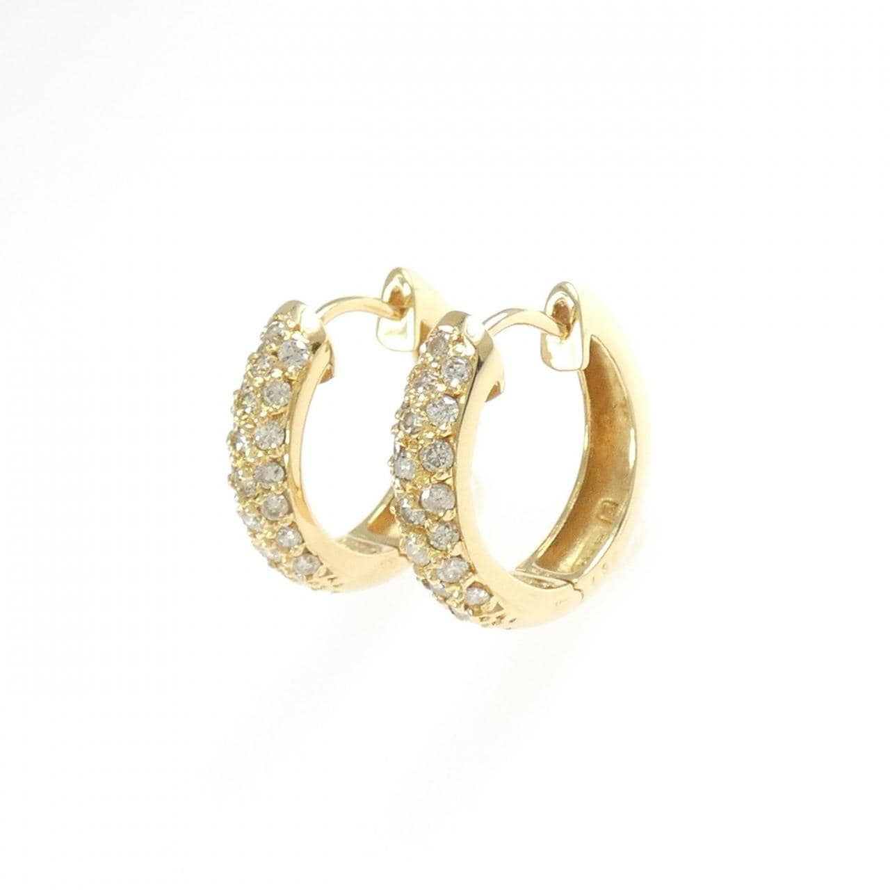 K18YG ダイヤモンド フープ ピアス 0.70CT