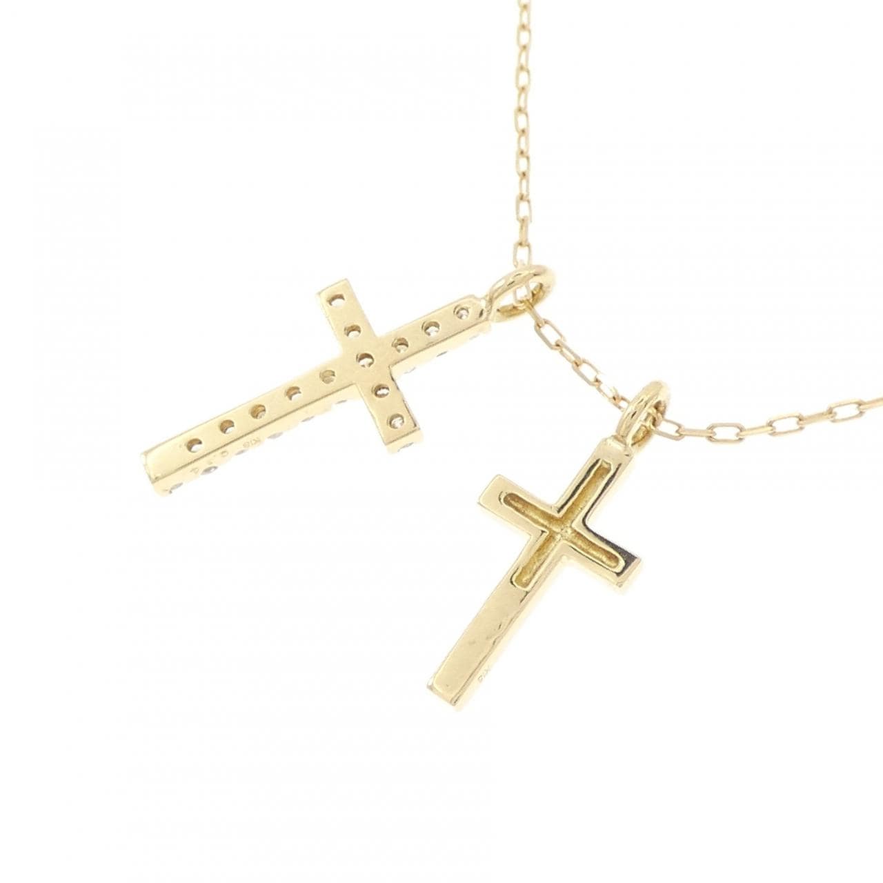 K18YG クロス ダイヤモンド ネックレス 0.14CT