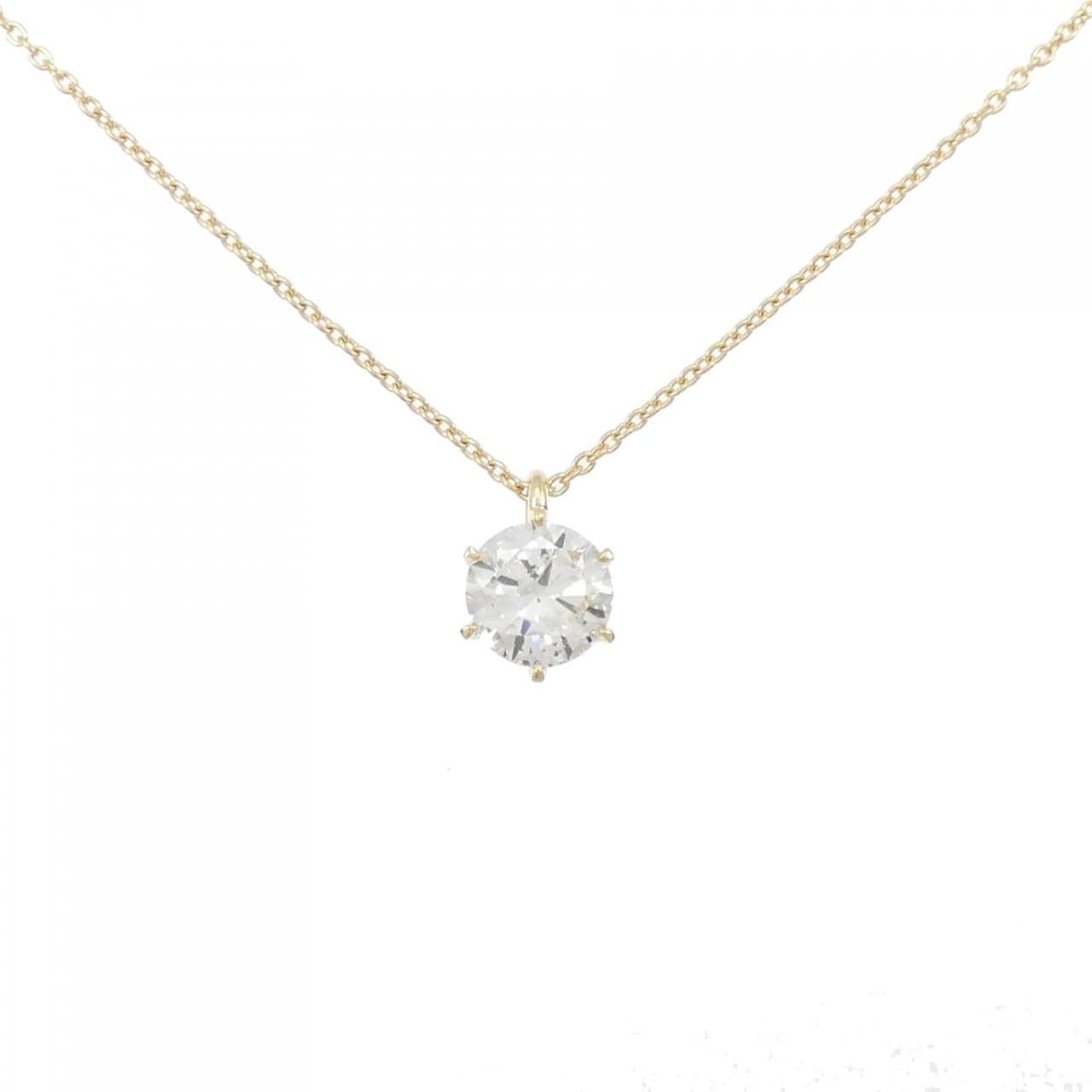 K18YG Solitaire Diamond Necklace 1.014CT