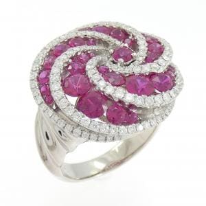 18KWG ルビー リング 2.65CT