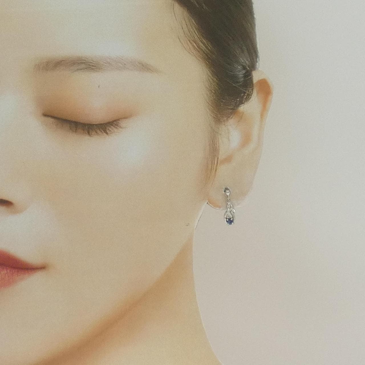 PT900藍寶石耳釘