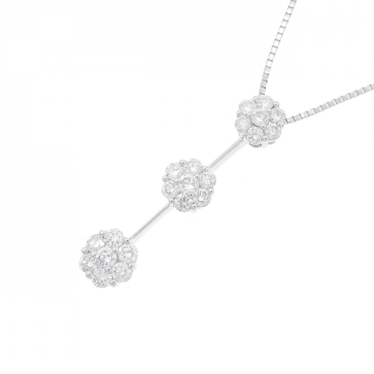 K18WG ダイヤモンド ネックレス 1.00CT