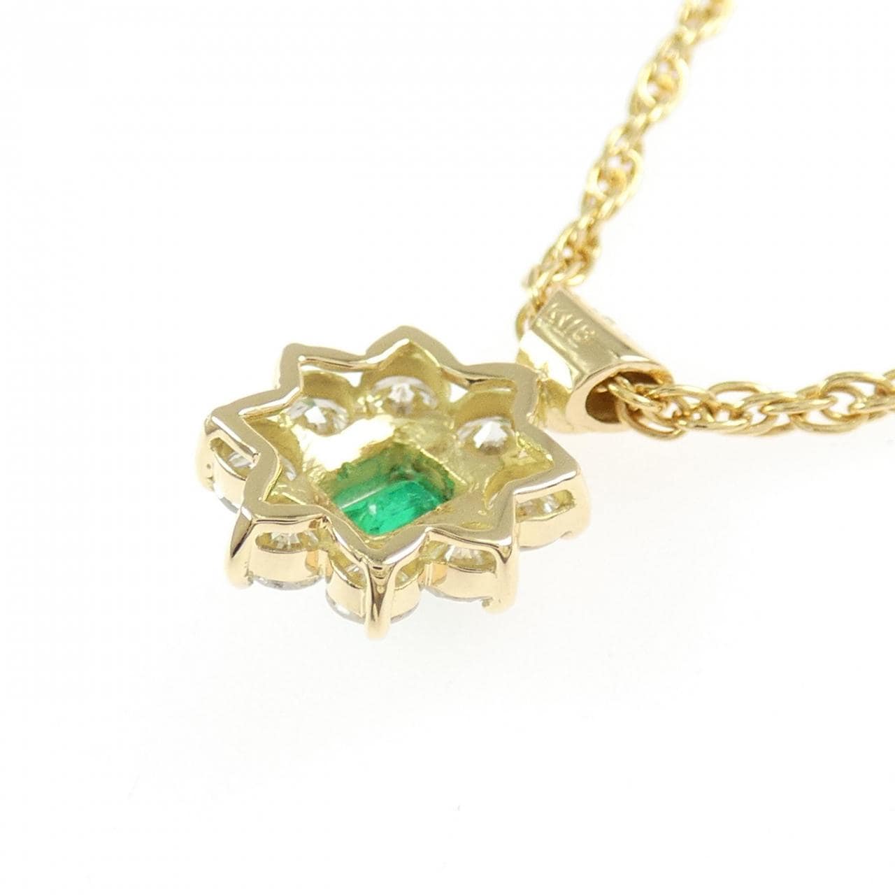 K18YG エメラルド ネックレス 0.35CT