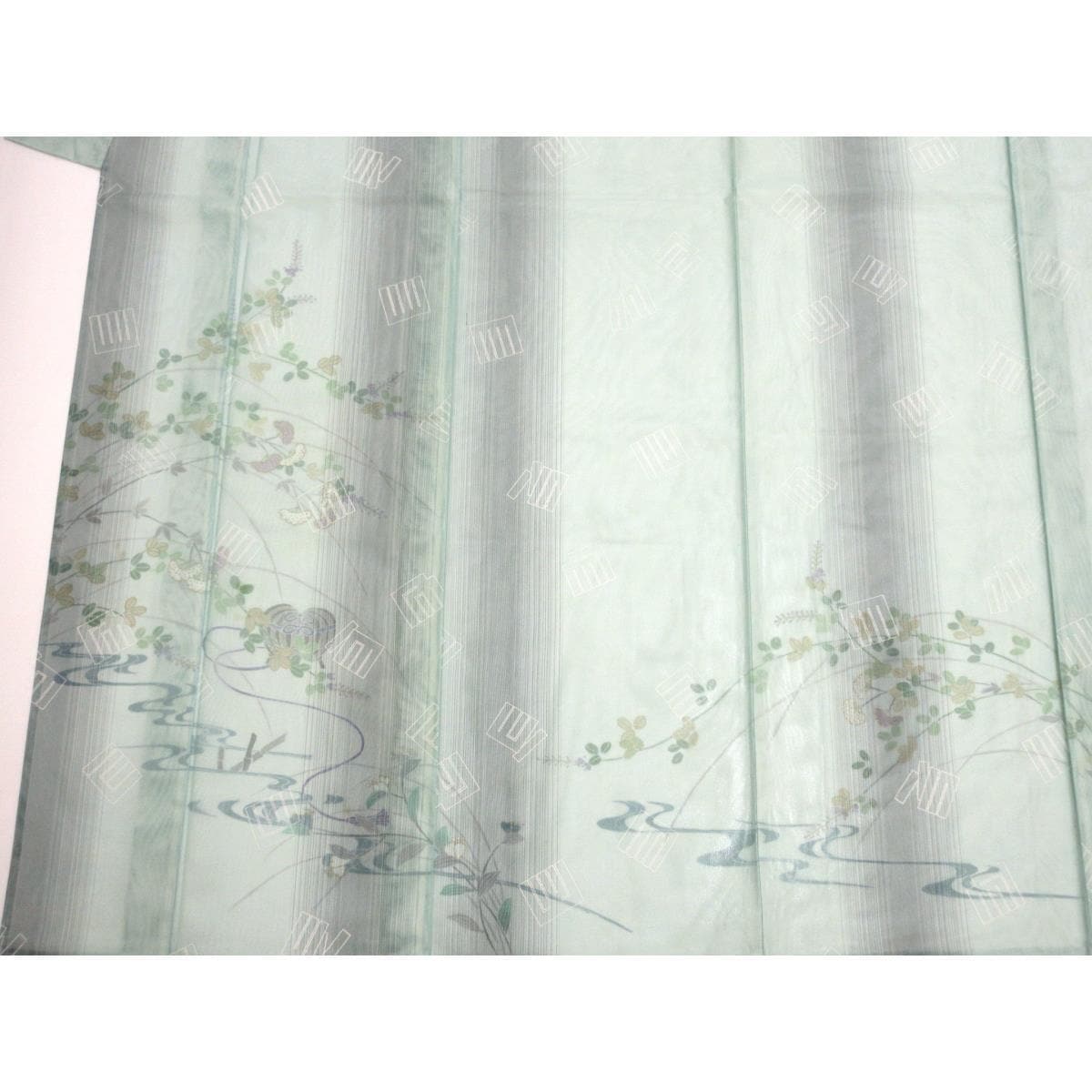 単衣　紗無双訪問着　友禅金彩加工　裄丈Ｓ寸