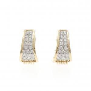 K18YG/PT ダイヤモンド イヤリング 1.25CT