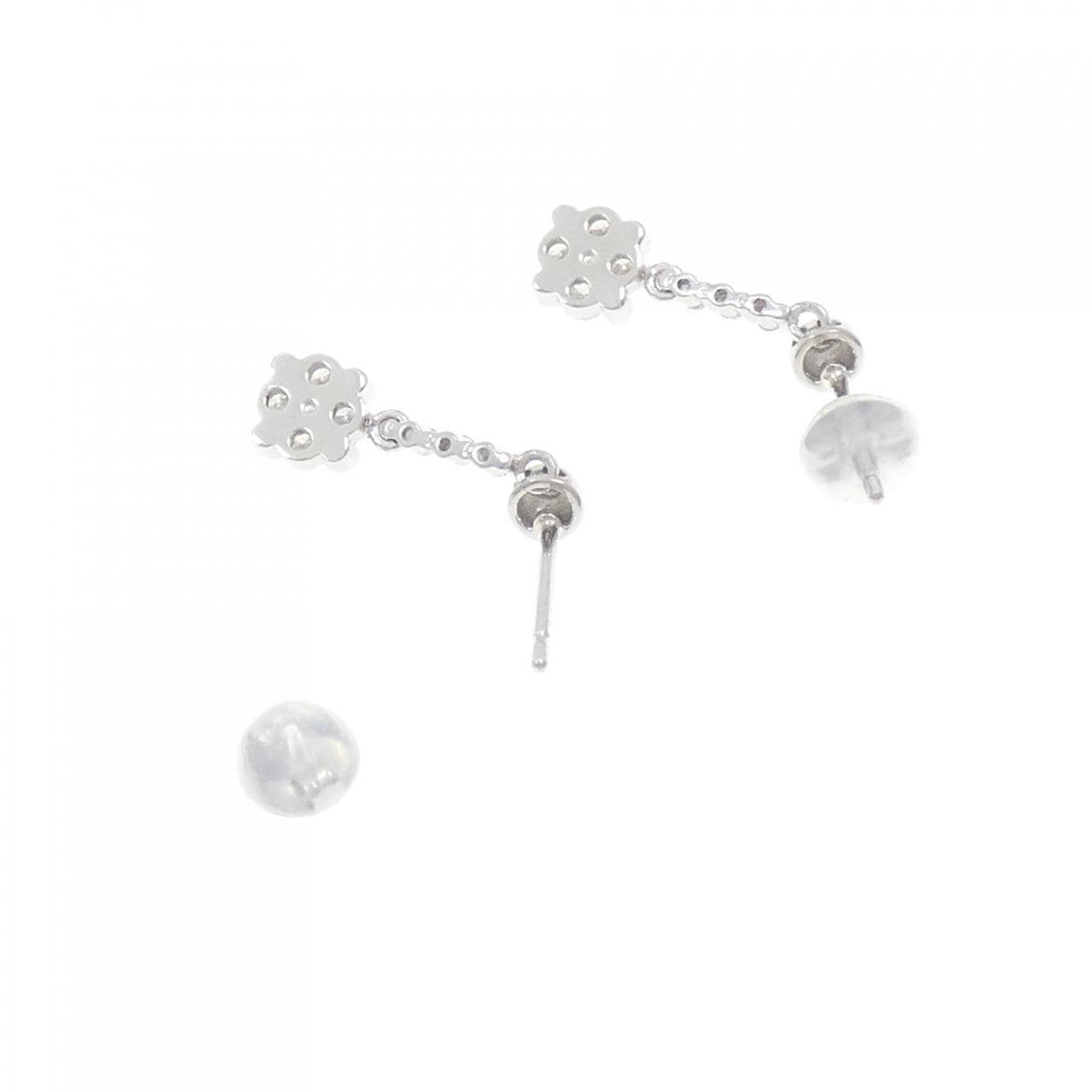 PT900 フラワー ダイヤモンド ピアス 0.40CT