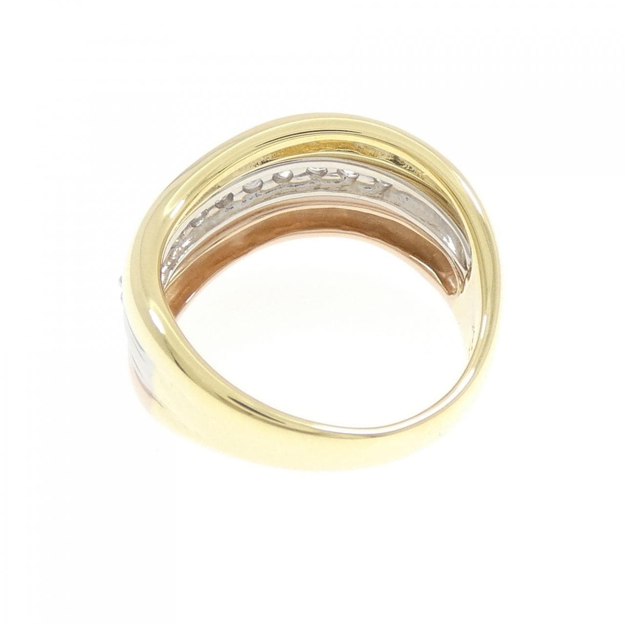 K18YG/PT900/K18PG ダイヤモンド リング 0.27CT