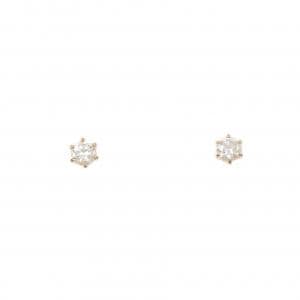 K18PG ソリティア ダイヤモンド ピアス 0.10CT