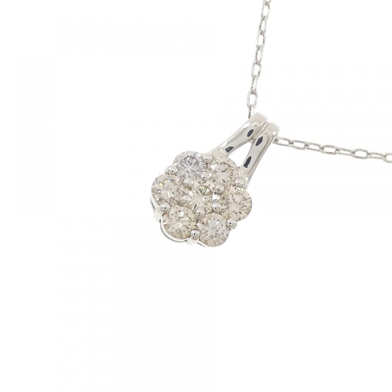 PT900/PT850 フラワー ダイヤモンド ネックレス 0.50CT