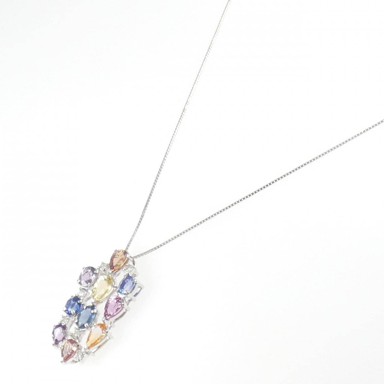 K18WG サファイヤ ネックレス 5.32CT