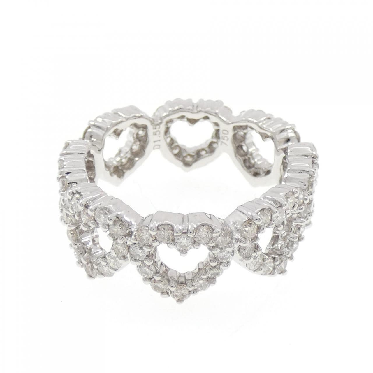 750WG ハート ダイヤモンド リング 1.55CT