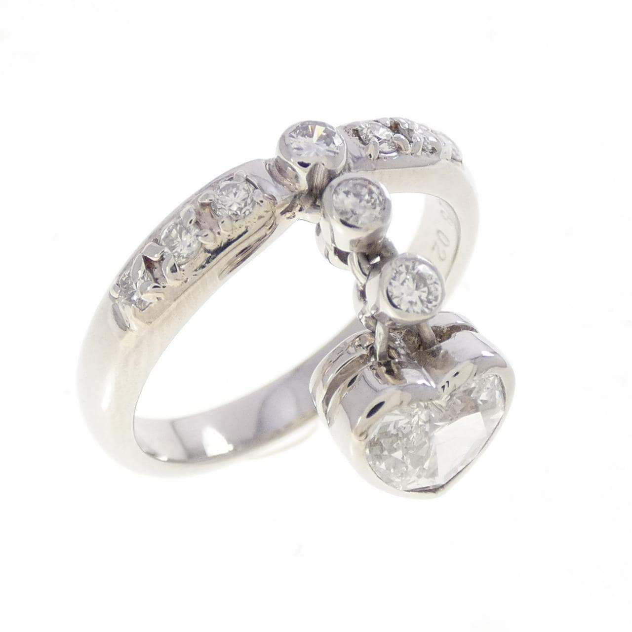 PT900 ハート ダイヤモンド リング 0.48CT