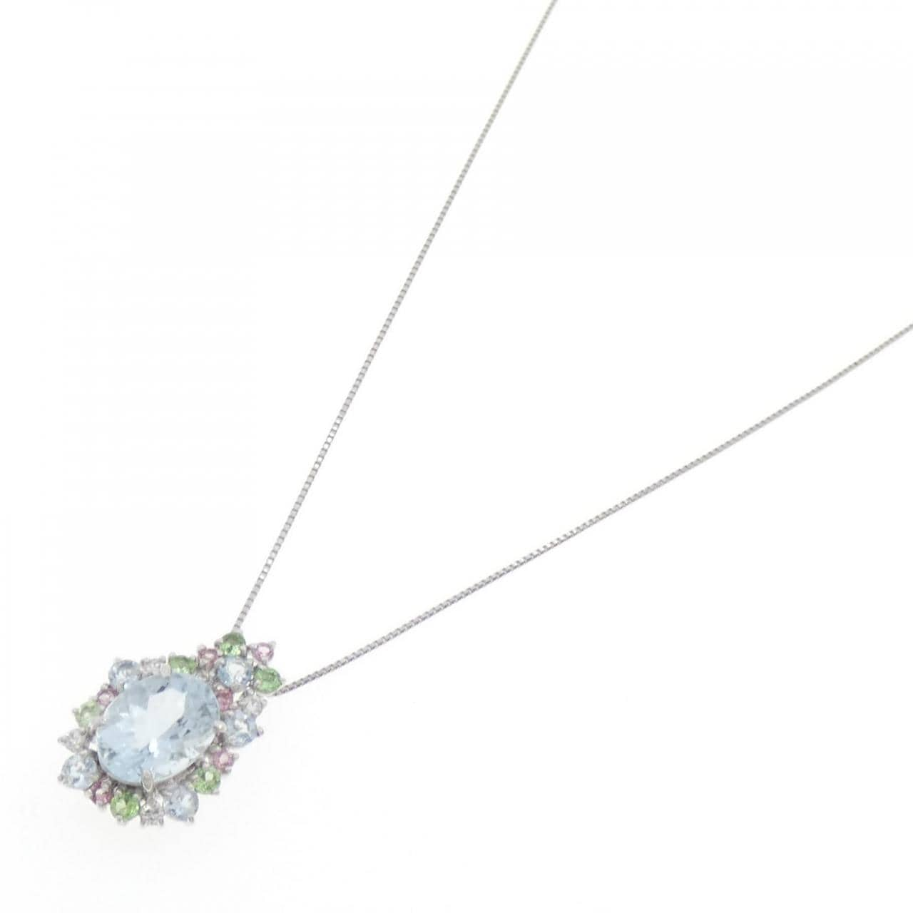 [BRAND NEW] PT Aquamarine Necklace 1.70CT