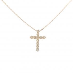 K18PG クロス ダイヤモンド ネックレス 0.50CT