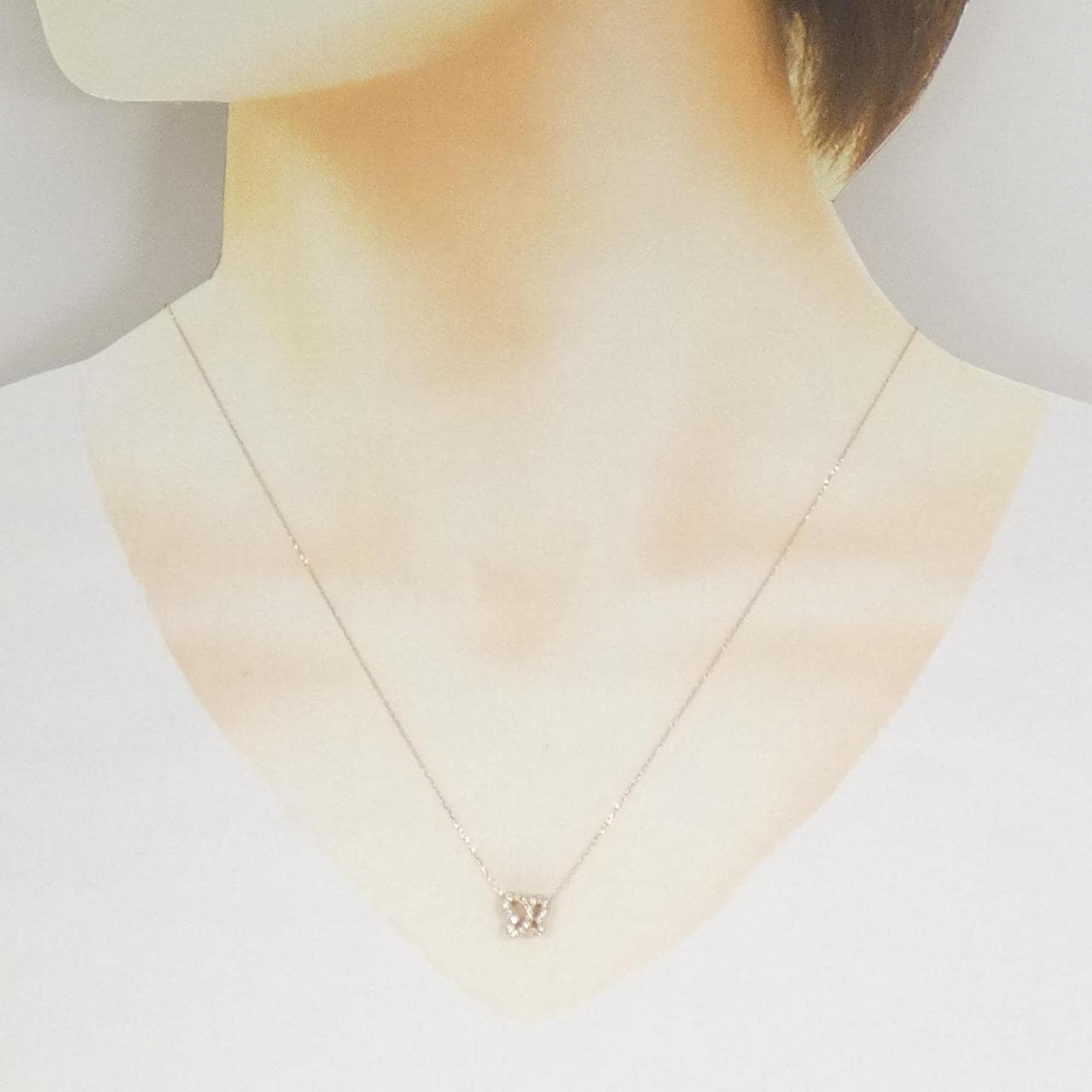 K18PG ダイヤモンド ネックレス 0.12CT