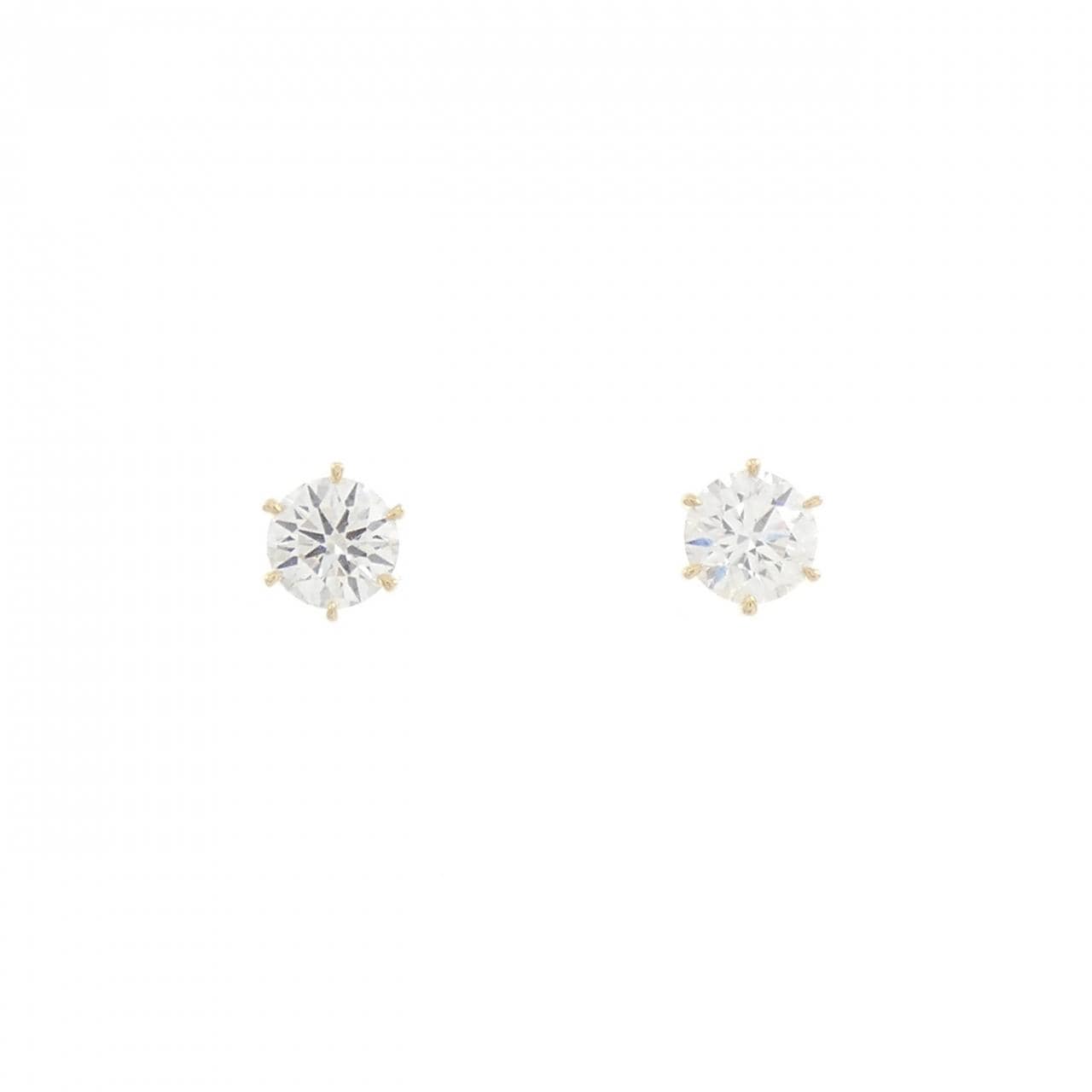 【リメイク】K18YG/ST ダイヤモンド ピアス 0.340CT 0.362CT D VS2 VG