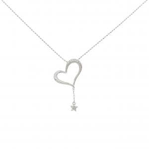 K18WG ハート×スター ダイヤモンド ネックレス 0.06CT