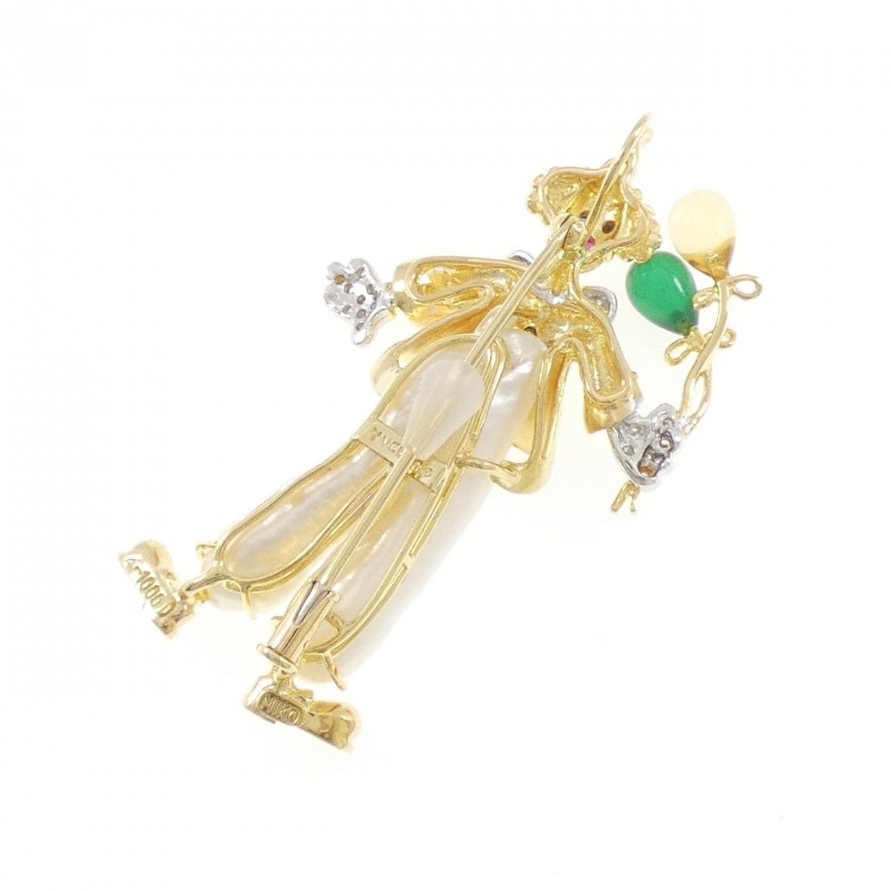 クイーン ピエロ カラーストーン ブローチ