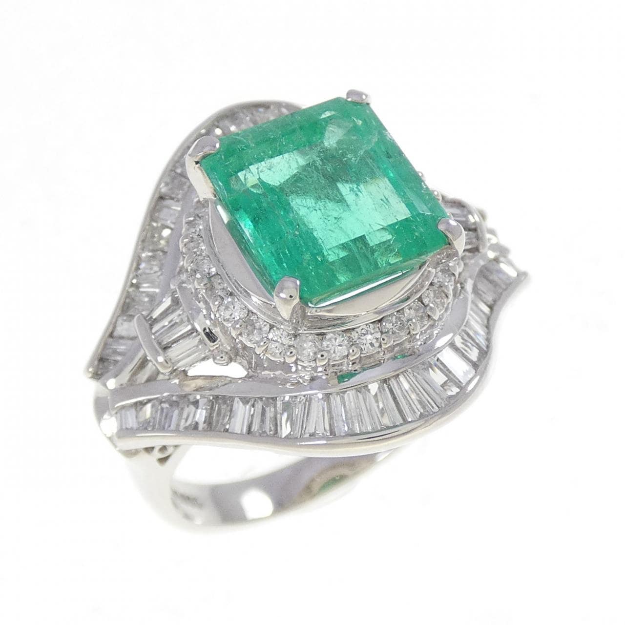 PT900 エメラルド リング 3.34CT