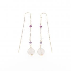 K18YG カラーストーン ピアス