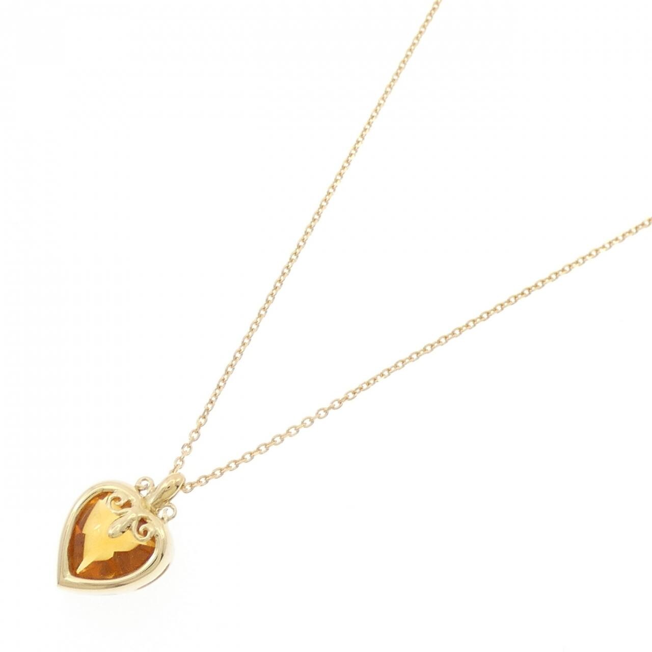 K18YG Heart Citrine Necklace