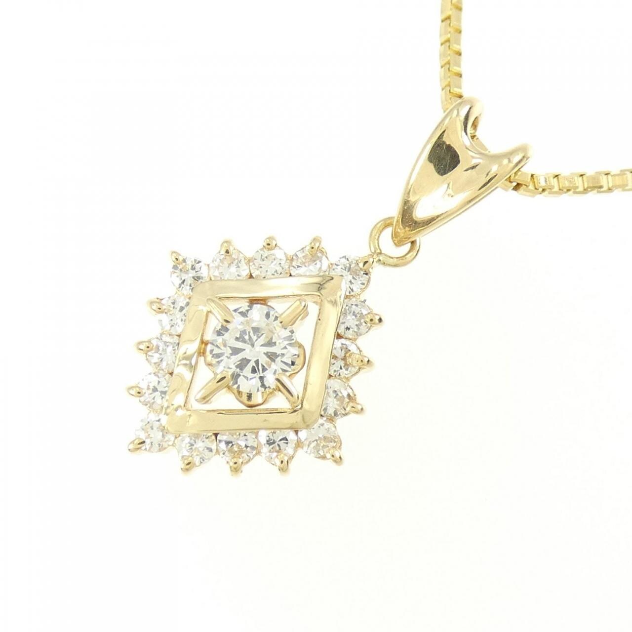 K18YG パヴェ ダイヤモンド ネックレス 0.12CT - ネックレス