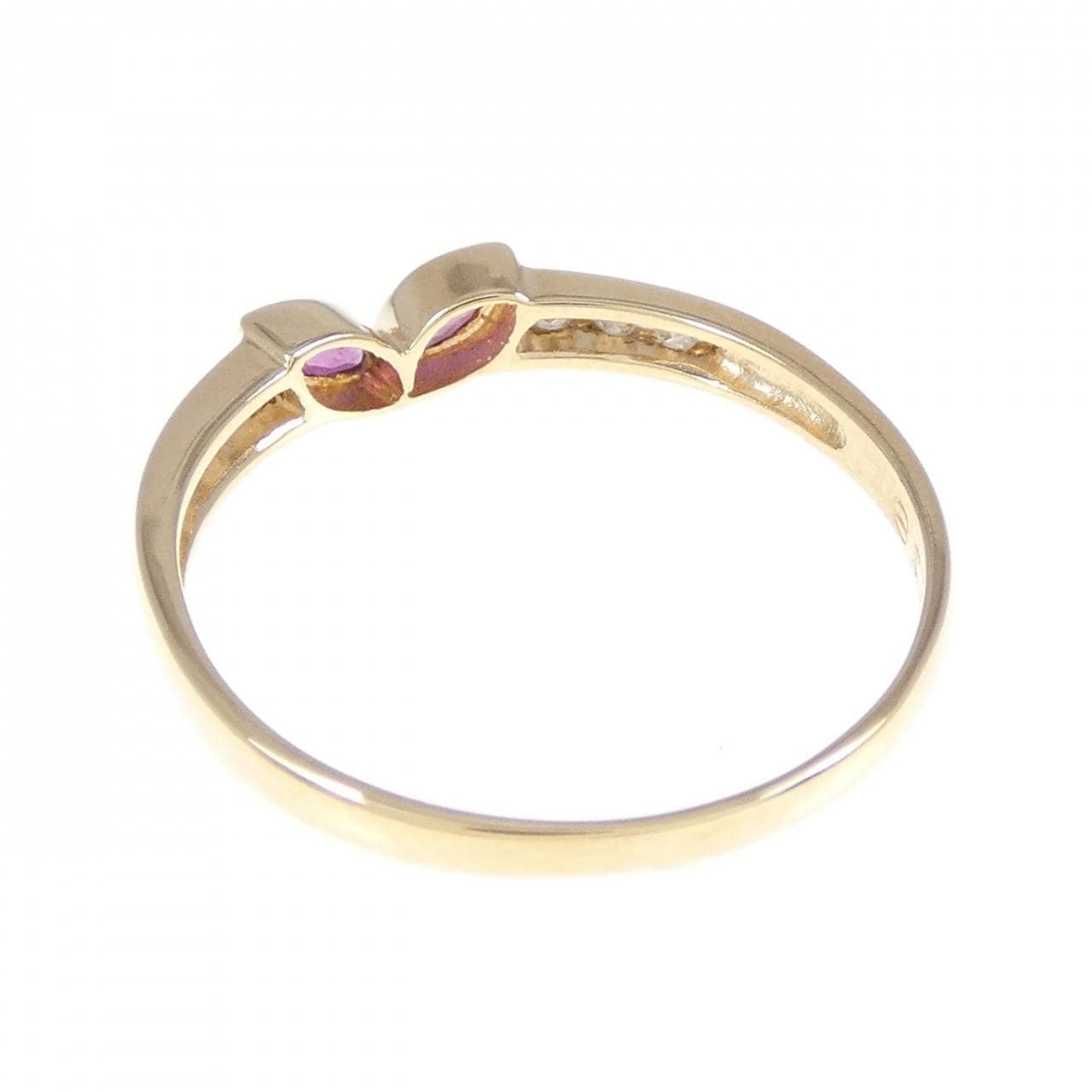 K18YG ruby ring 0.18CT