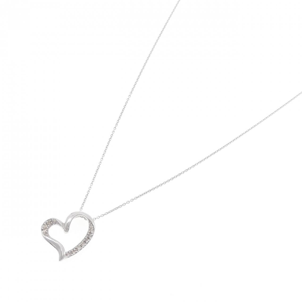 K18WG ハート ダイヤモンド ネックレス 0.15CT
