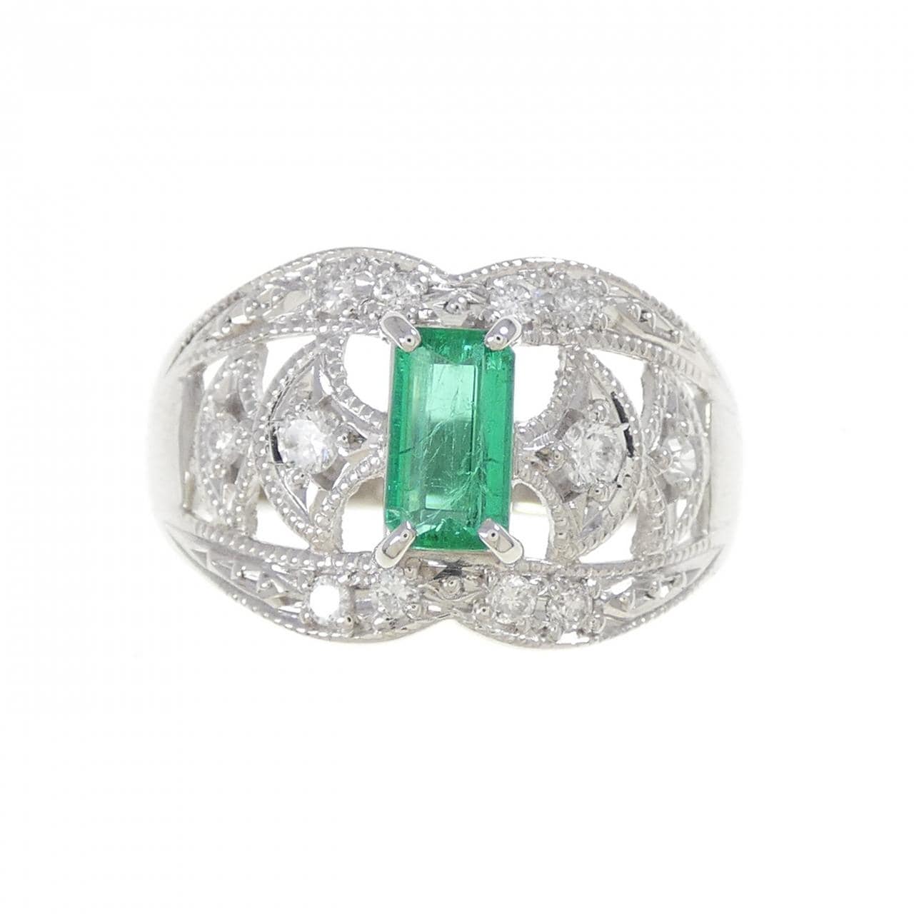 PT900 エメラルド リング 0.382CT