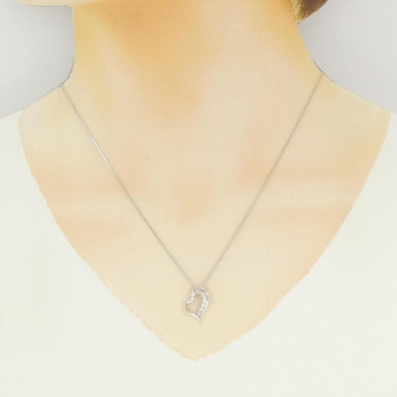 PT900/PT850 ダイヤモンド ネックレス 0.051CT FLOP I1