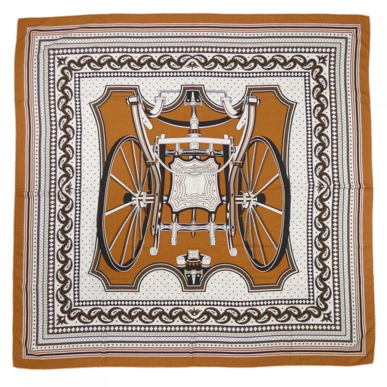 エルメス HERMES LES ROUES DE PHAETON BANDANA H244170S カレジェアン140 ショール