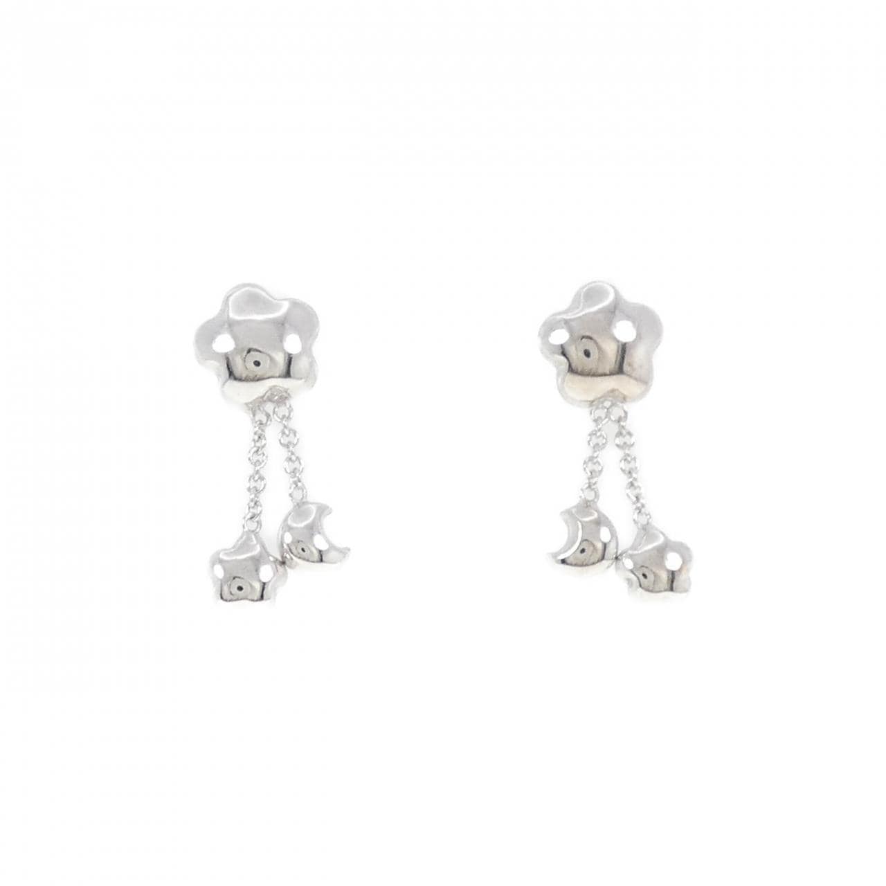 750WG/K18WG スター×ムーン ピアス