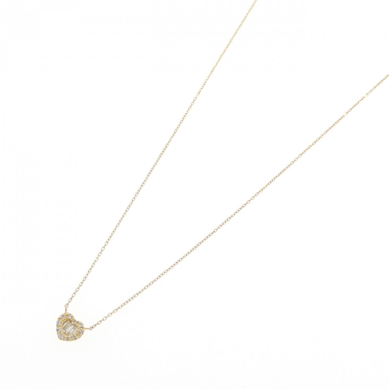 K18YG ハート ダイヤモンド ネックレス 0.06CT