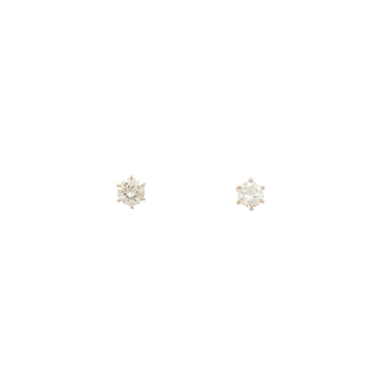 K18PG ソリティア ダイヤモンド ピアス 0.20CT
