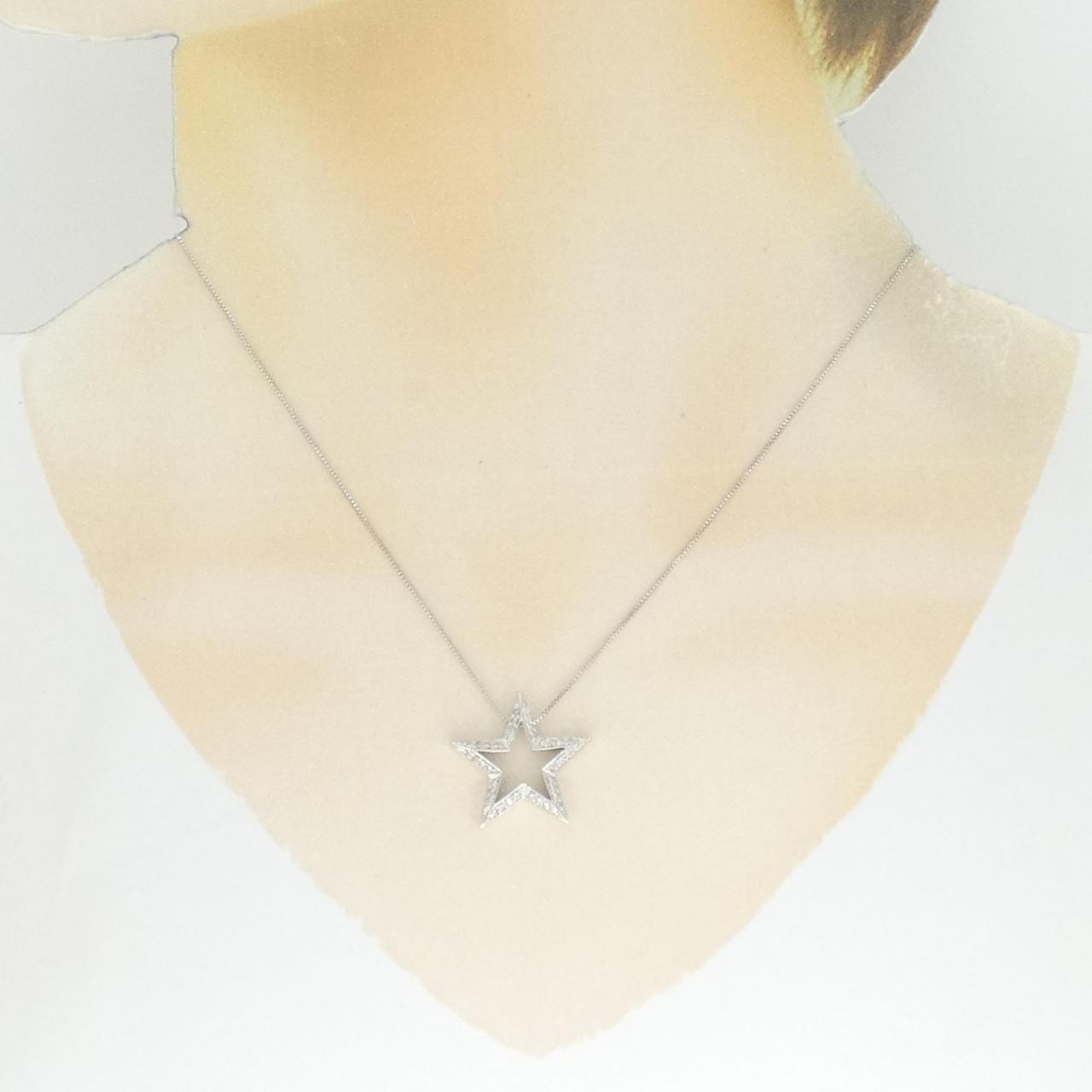 K18WG スター ダイヤモンド ネックレス 0.31CT