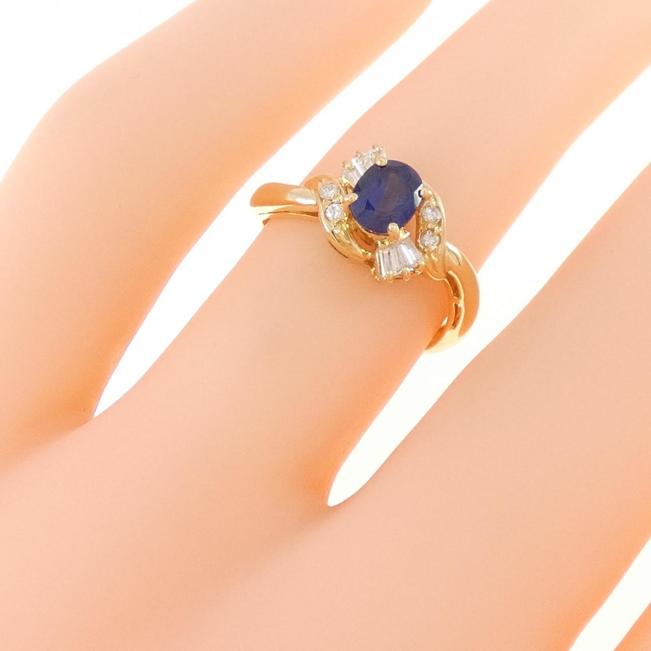 K18YG藍寶石戒指0.11CT