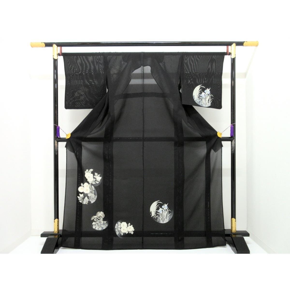 単衣　駒絽訪問着　友禅加工