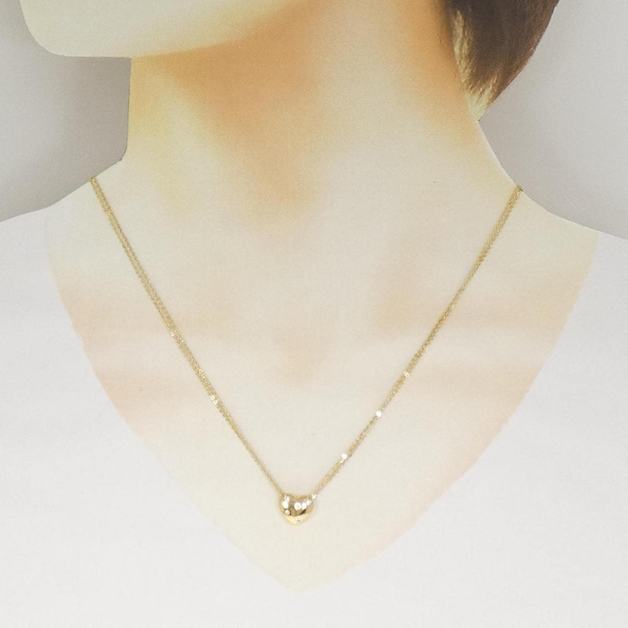 750YG ハート ダイヤモンド ネックレス