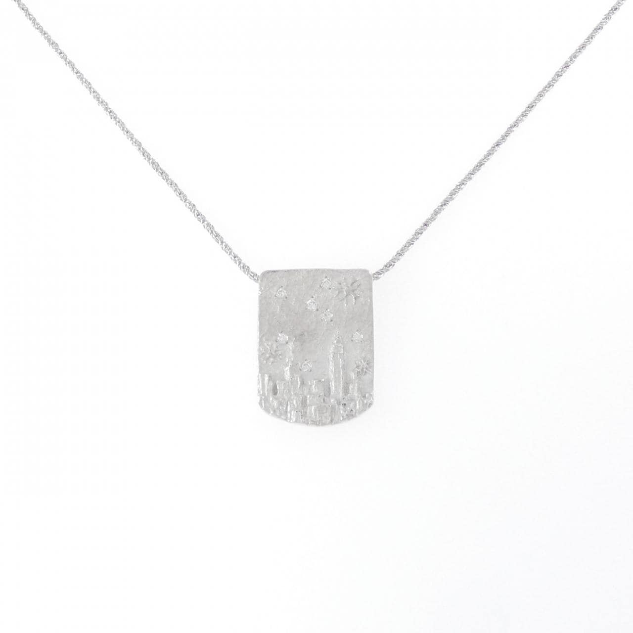 岩倉康二 シルバー 山 デザイン ネックレス KOJI IWAKURA コメ兵｜イワクラコウジ ダイヤモンド ネックレス 0.09CT｜岩倉康二