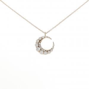 K18PG ムーン ダイヤモンド ネックレス 0.33CT