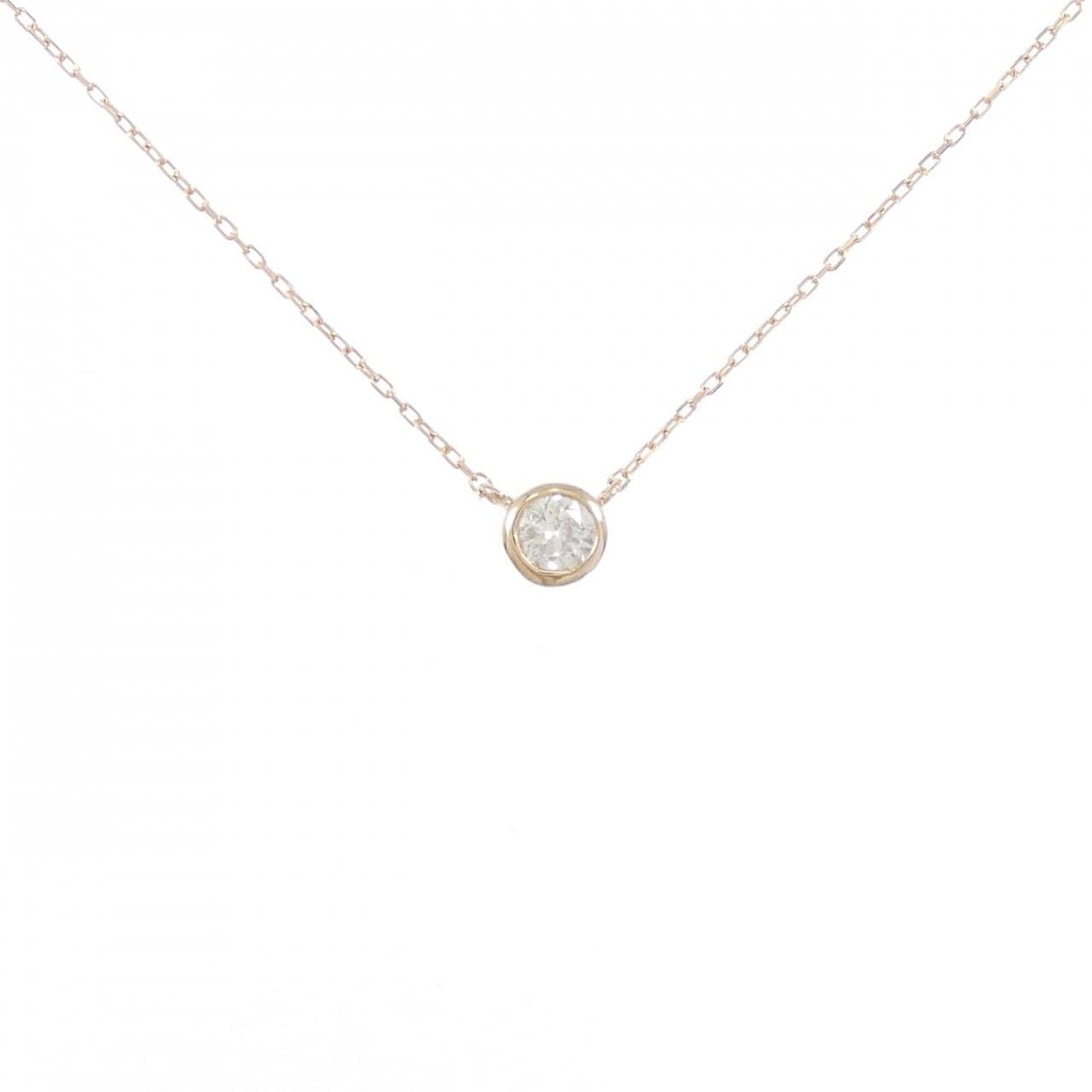 K18PG ソリティア ダイヤモンド ネックレス 0.15CT