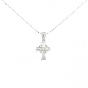 K18WG クロス ダイヤモンド ネックレス 0.09CT