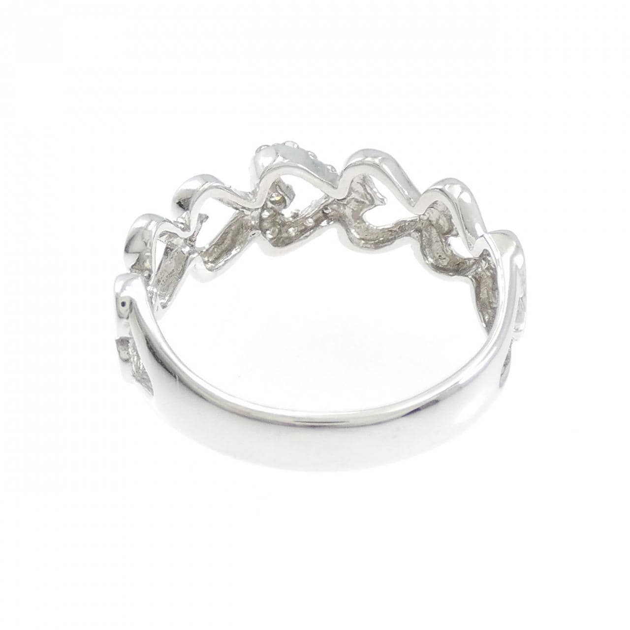 K14WG ハート ダイヤモンド リング