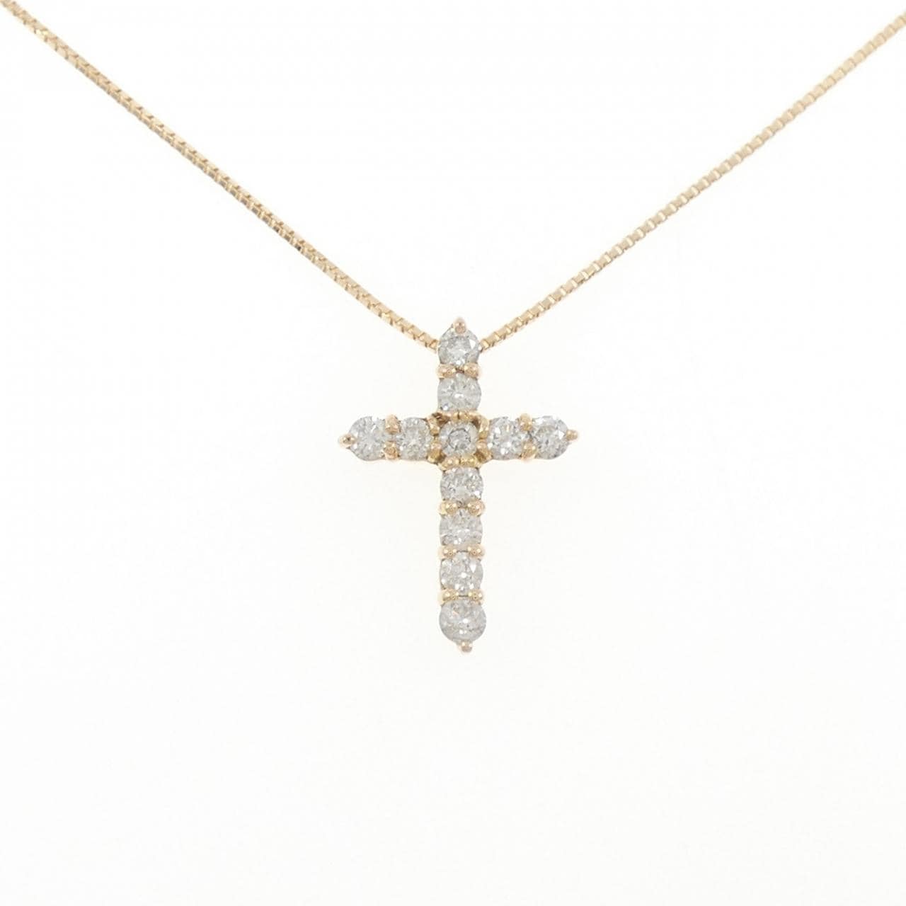 K18YG クロス ダイヤモンド ネックレス 0.50CT