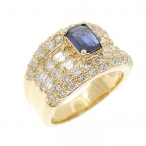 K18YG サファイヤ リング 0.76CT