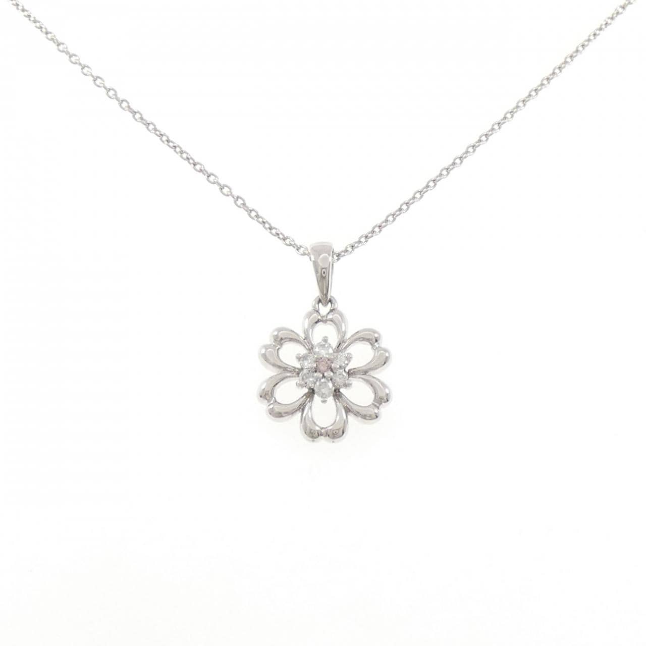 コメ兵｜PT950/PT850 フラワー ダイヤモンド ネックレス 0.20CT